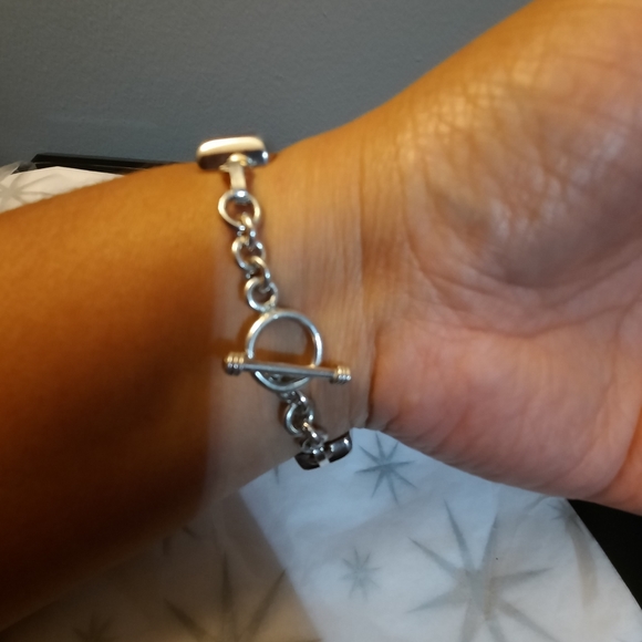 925 solid silver 8" bracele with red jasper stones - Picture 5 of 5